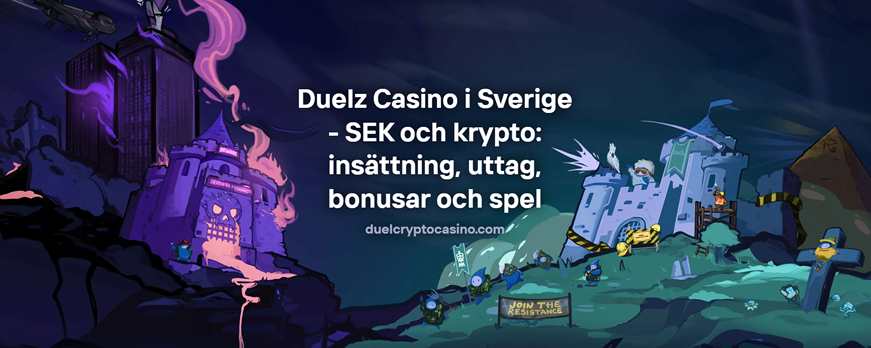 Duelz Casino i Sverige - SEK och krypto: insättning, uttag, bonusar och spel